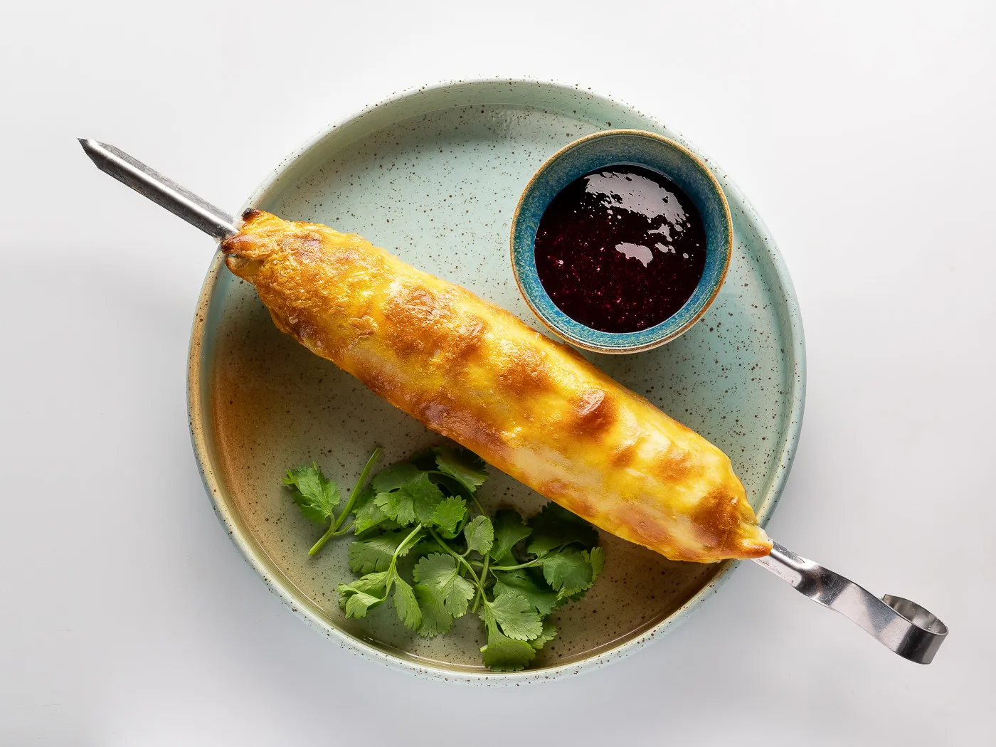 Grilled khachapuri with bacon