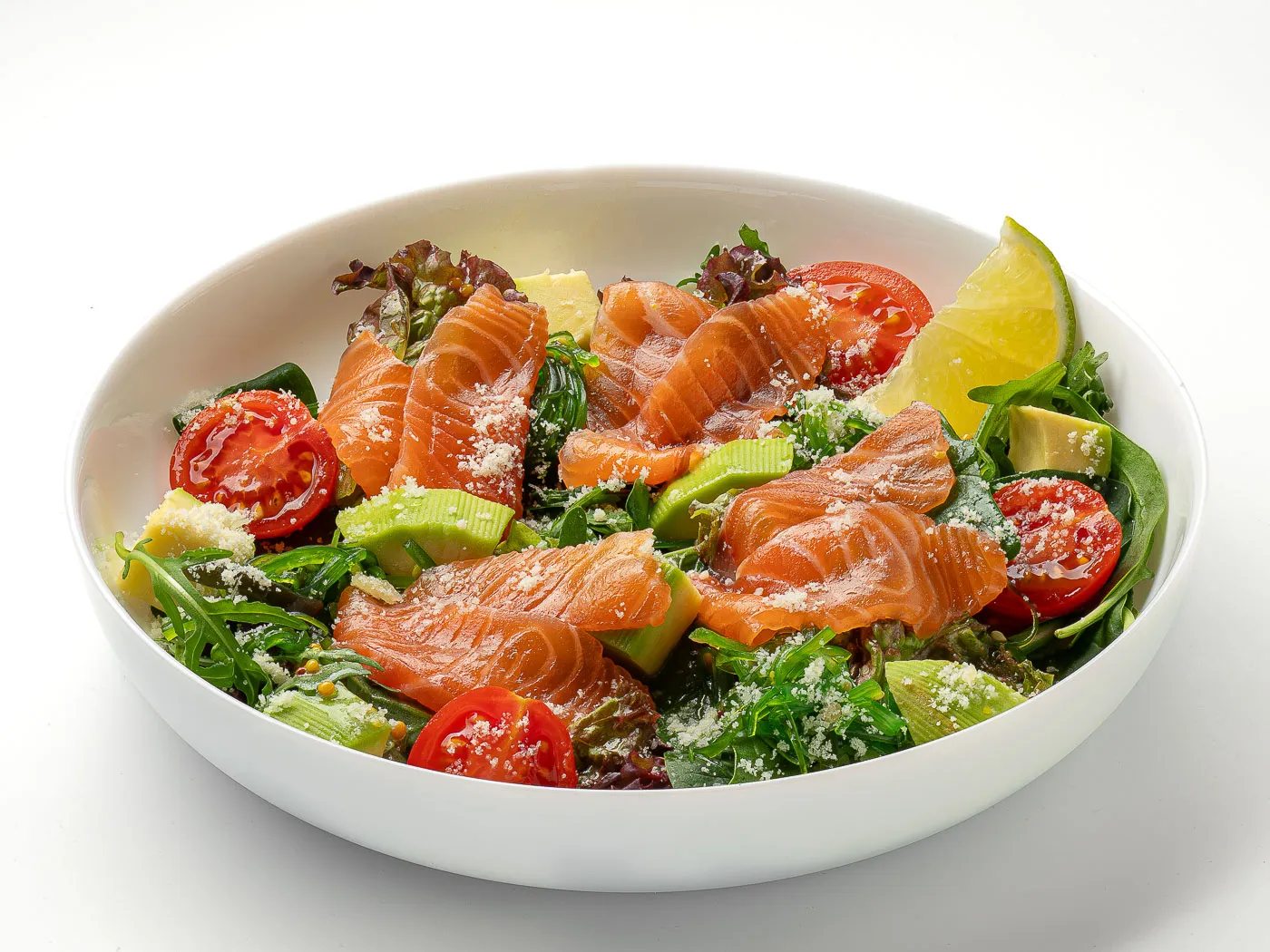 Fresh Salad with Lightly Salted Salmon