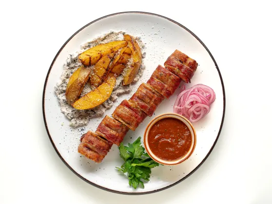 Chicken Cevapcici Wrapped in Bacon